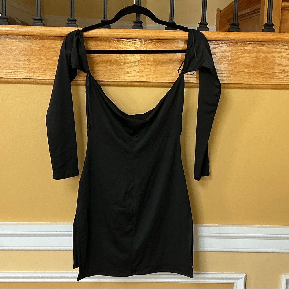 Elegant Black Women's cold shoulder sexy Dress